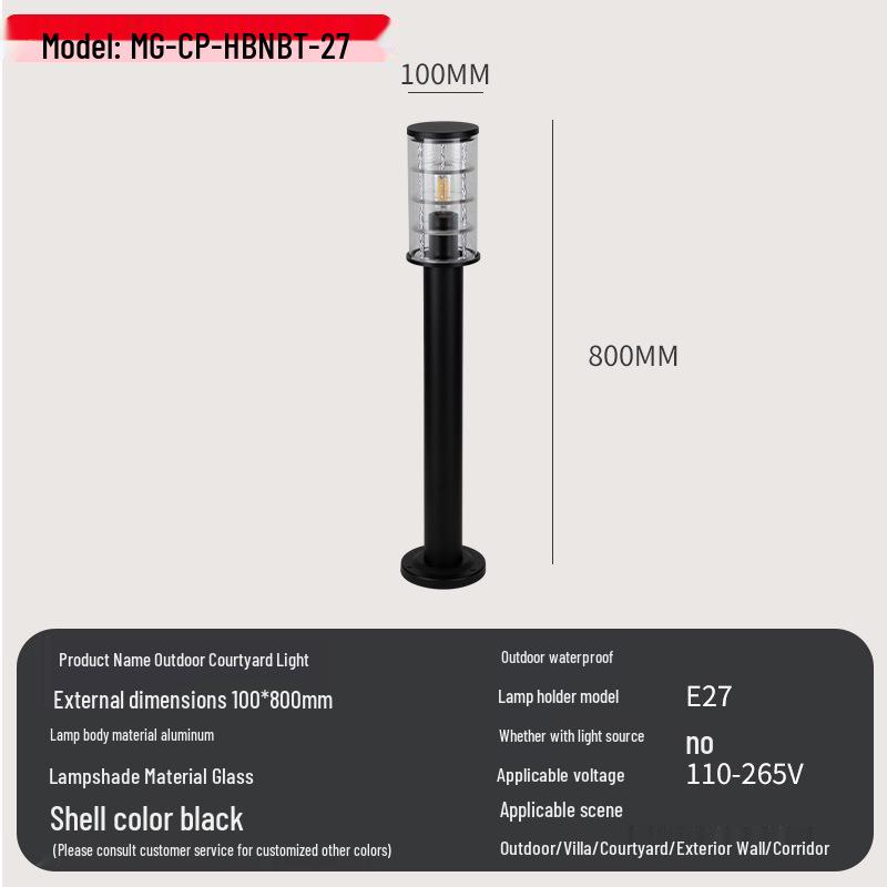 European Standard Waterproof Aluminum Glass Garden Light - Outdoor Minimalist Design