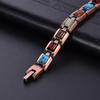 Vintage Turquoise Square Alloy Magnetic Therapy Bracelet Men Women Retro Style Zinc Jewelry Accessory