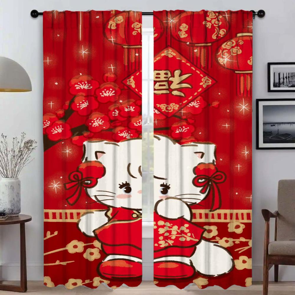MikkoS Partition Blackout Curtain for Room 2 Panel Halloween Decoration Curtains Child Room Home Interior Curtains Shades Living