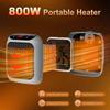 Portable Heater, 800W Ceramic Plug In Heater, Space Electric Fan Heater with Remote Control, 12H Timer, LED Display, 2 Heat Setting-Sa