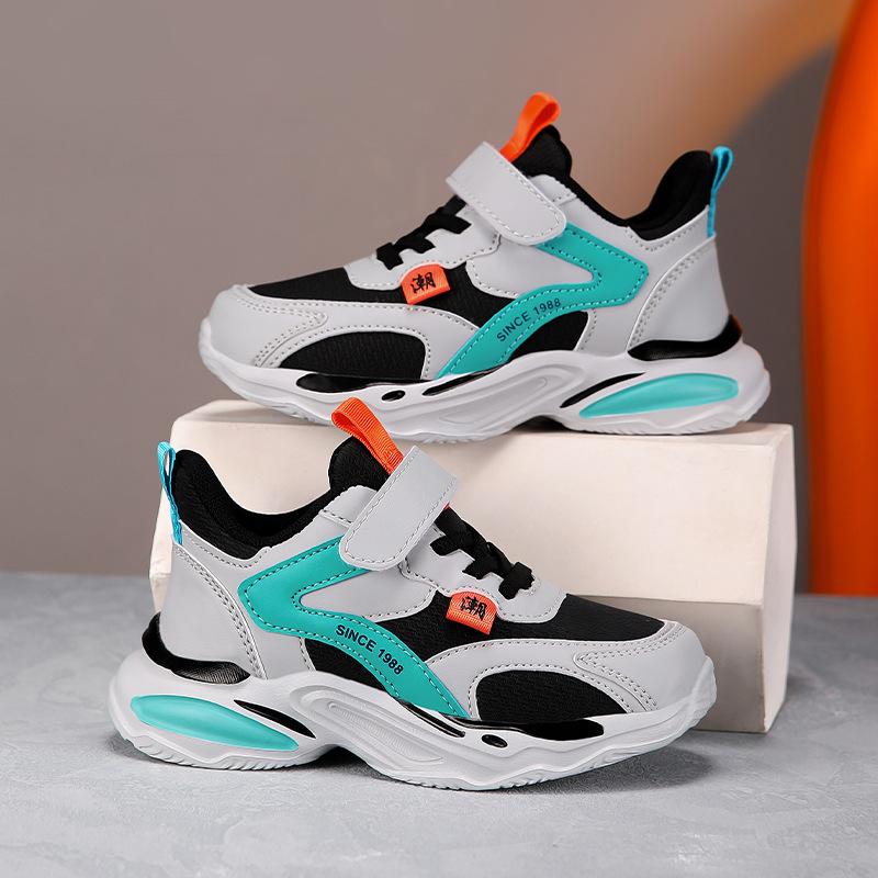 Boys shoes 2025 autumn and winter leather classmates boys sports shoes middle and older children running shoes children's sports shoes tide