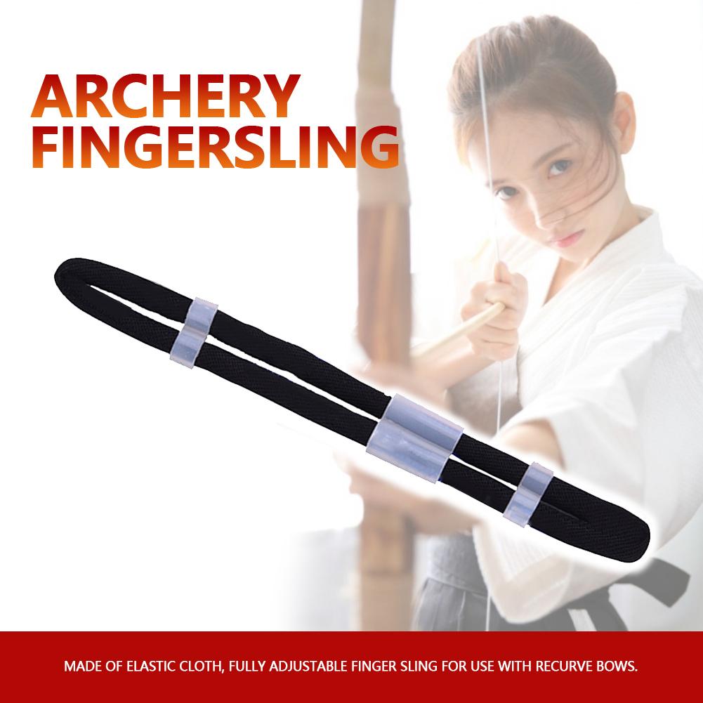 Adjustable Fingersling Archery Finger Sling for Recurve Bow Hunting Shooting Accessory Red L