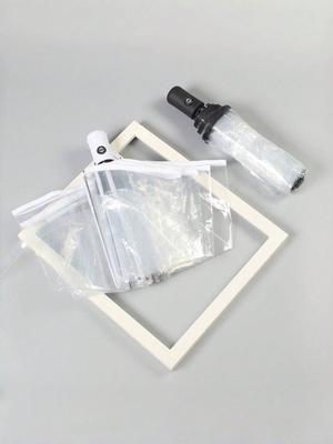 1PC Transparent Automatic Folding Umbrella | 8-rib Wind-Resistant Design | Essential for Commuters and Travelers