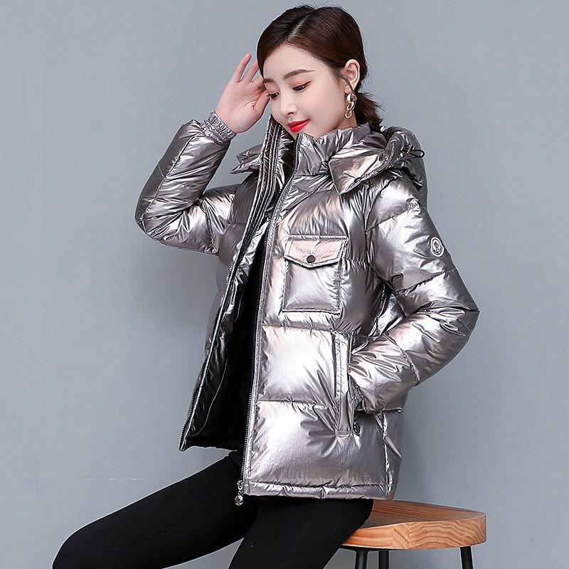 New Down Jacket Women's Short Thickened White Duck Down Jacket Women's Tide Ins Winter Bright Light Leave-in Down Jacket
