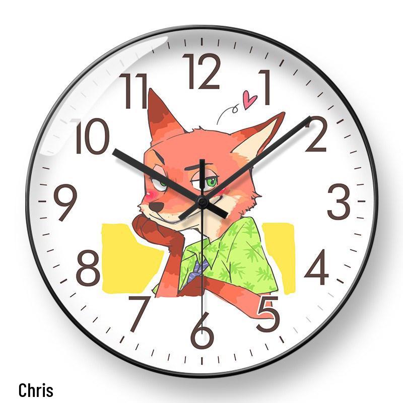 

Zootopia Cartoon Clock: Silent Wall Clock for Kids Room Featuring Judy & Nick 8 inches