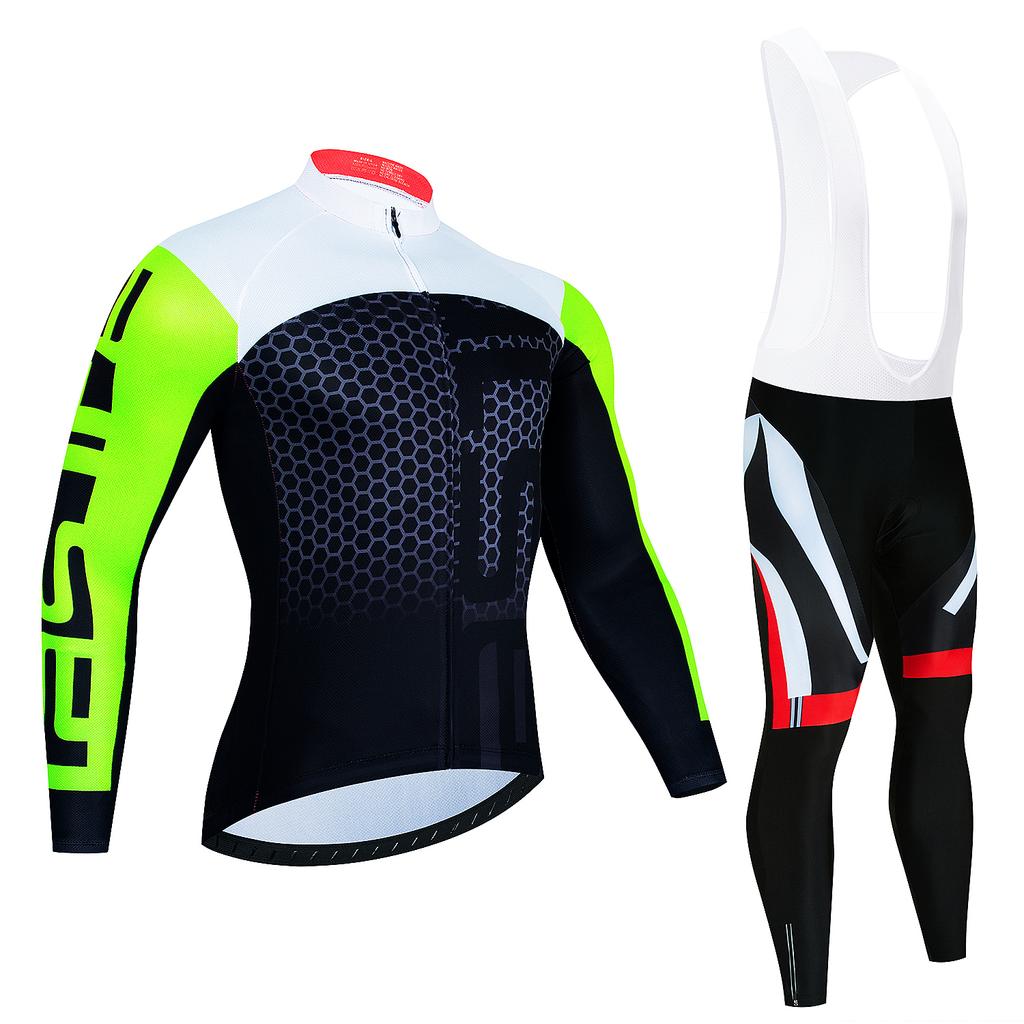 Cycling Jerseys Set 2024 New Summer Bib Pants Quick Dry Men Long Sleeve MTB Bicycle Clothing Autumn Cycling Suits Quick Dry