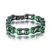 Stainless Steel Cycling Chain Link Bracelet Men Vacuum Plated Multi Color Titanium Geometric Design