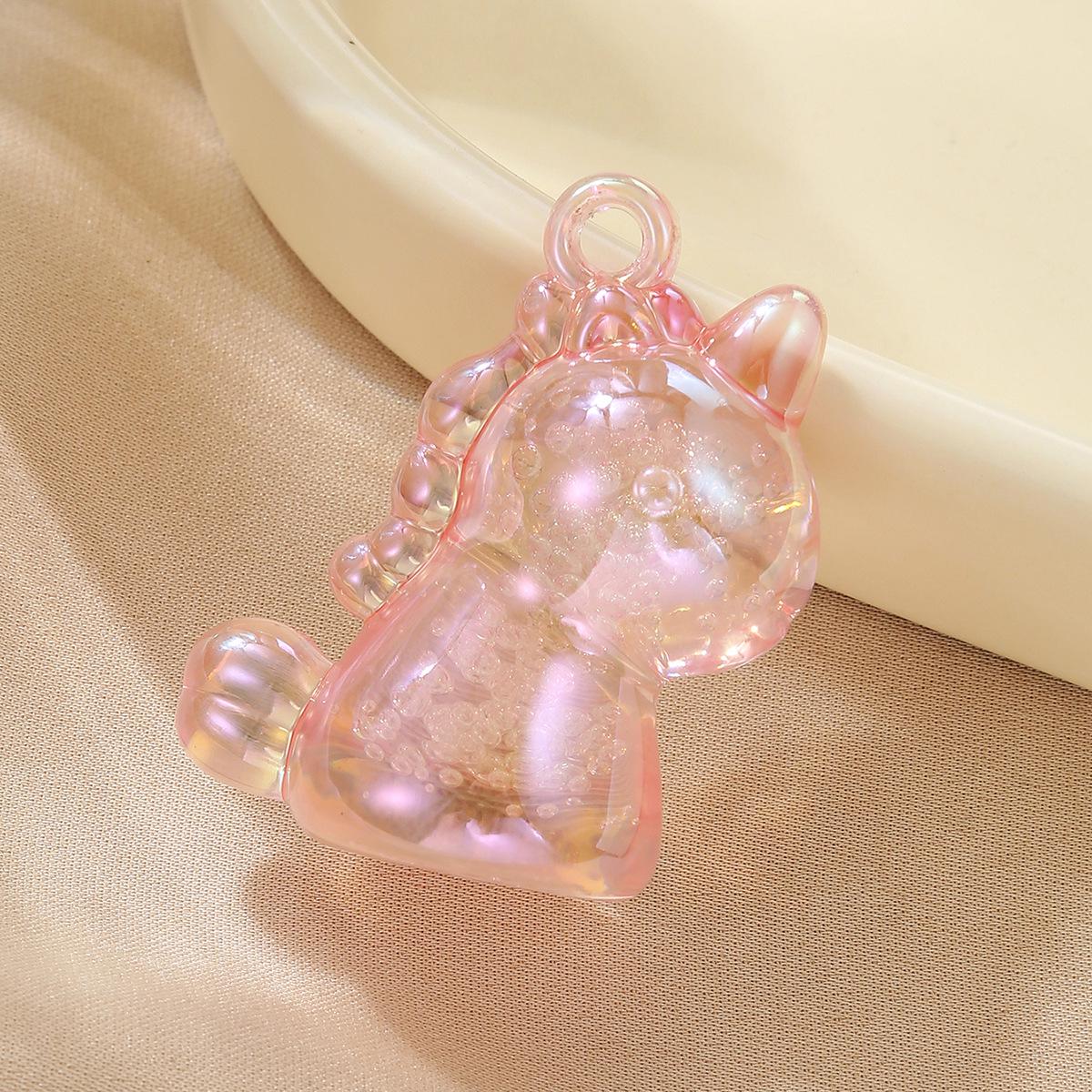 Очаровательный акриловый брелок: Розовый Мишка-Сердечко, Единорог с Пузырьками и Слончик-Шарм