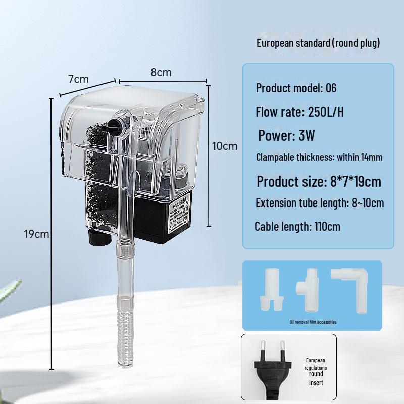 Aquarium Wall-Mounted Silent Waterfall Filter & Oxygen Pump