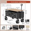 Outdoor Foldable Camping Cart with Wood Tabletop