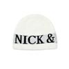 nick&NICOLE CASHMERE LETTERING JAQUARD BEANIE_IVORY
