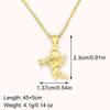 Nidin New Retro Little Angel Blowing Trumpet Shape Copper Pendant Necklace For Women Men Hip-Hop Style Clavicle Chain Jewelry
