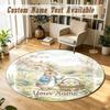 Round Rug Custom NamePeter Rabbit Pattern Non Slip Carpet Home Floor Decor