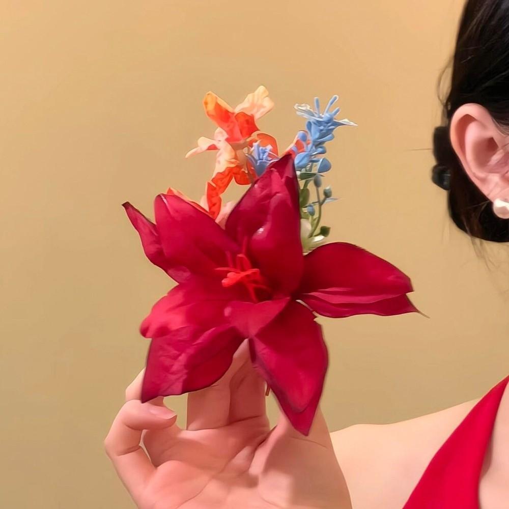 Bohemian Flower Hair Stick Simulation Flower Bride Hair Accessories Thai Hair Fork Bridesmaid