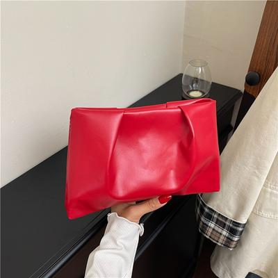Borsa da sera piccola alla moda da donna, nuova borsa quadrata piccola con texture plissettata, pochette semplice e dolce per il commuting