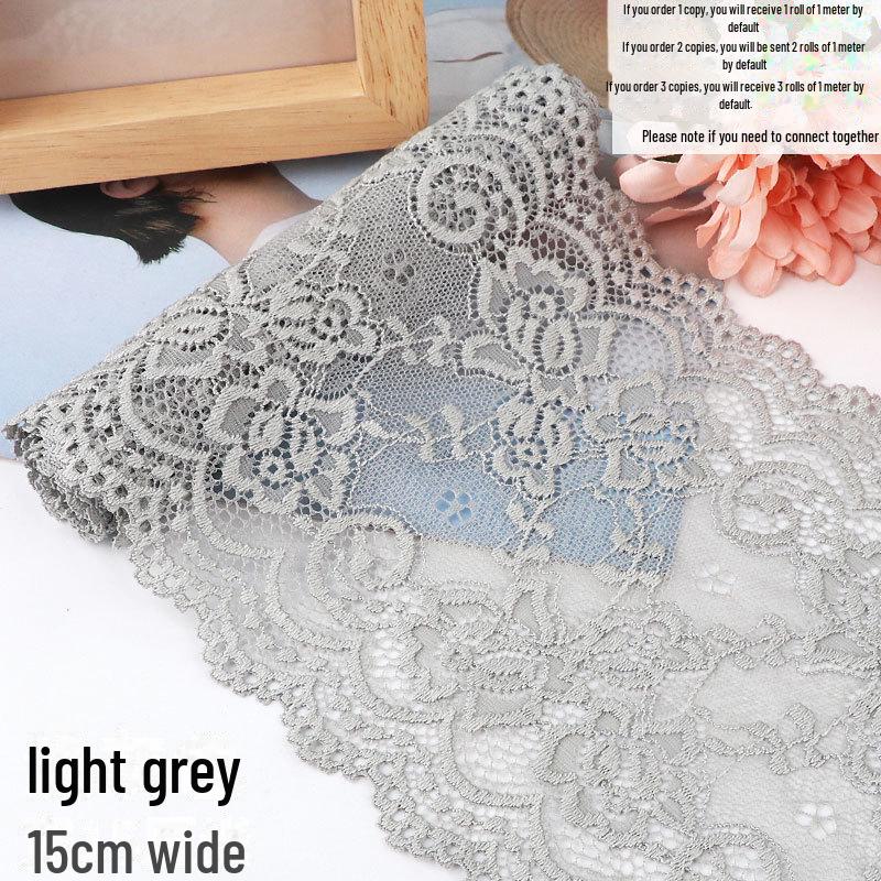 15cm Szeroka Miękka Elastyczna Koronka do Dekoracji Ubrań i Spódnic DIY w Kolorze Białym lub Czarnym