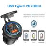Car Charger Socket PD3.0 & QC3.0 Double USB C Ports Waterproof with LED Touch Switch 78W Fast Charging 12V/24V For Car Bus Truck RV Moto Adapter