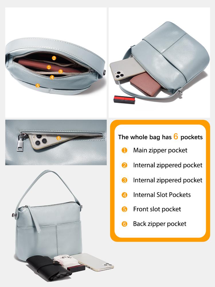 Zency 2025 Chain Handbag Soft Leather Shoulder Top-Handle Crossbody Bag