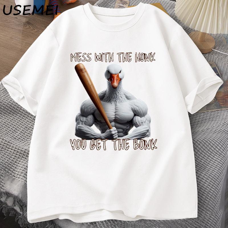 

Mess with The Honk You Get The Bonk Funny Duck Goose T Shirt Goose Bumps I Got Too Silly Goose Tops Men Short Sleeves Tee XXXL белый