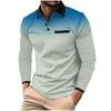 Autumn Men's Long Sleeved Polo Shirt with Printed Polka Dot Collar Sports Top