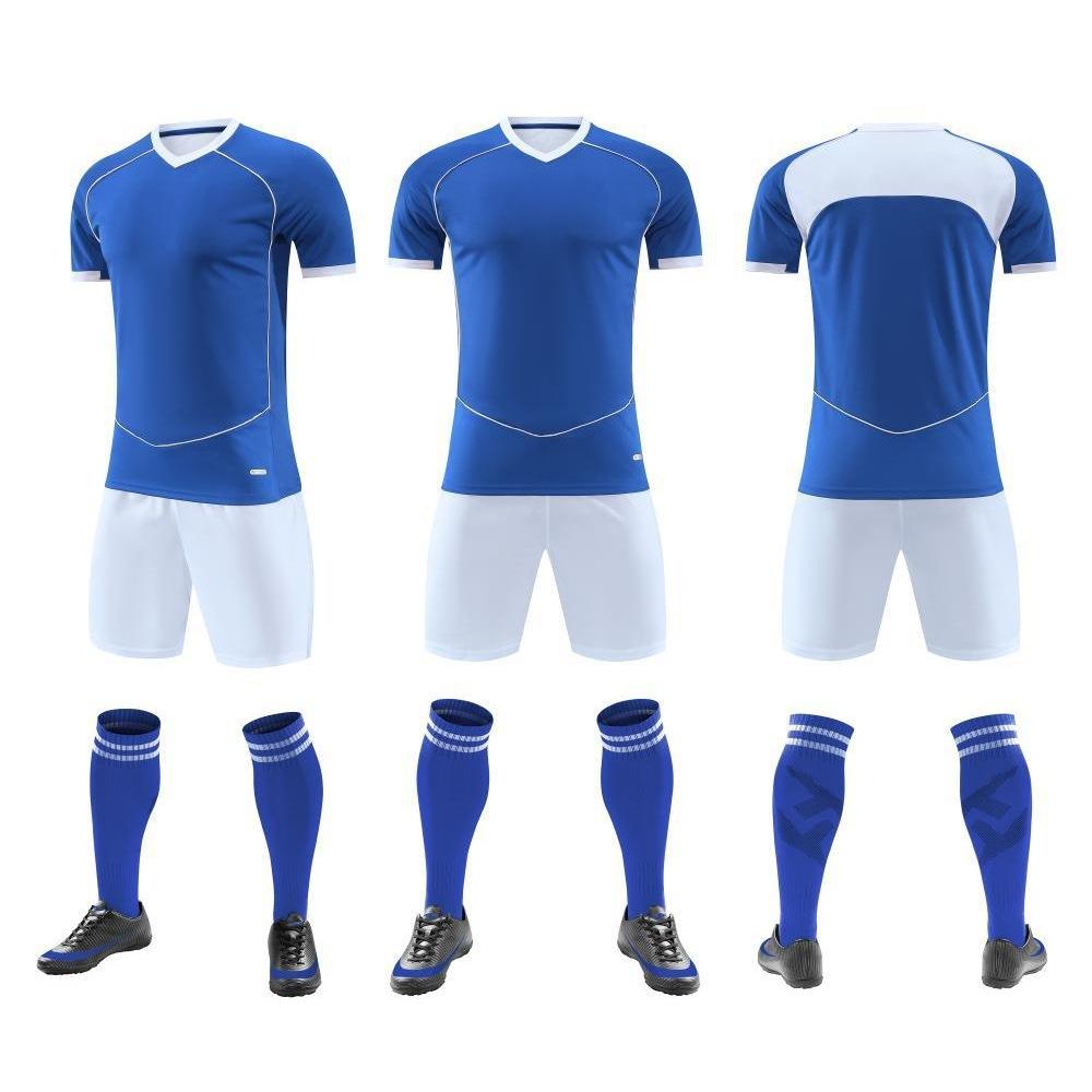 Nouvel Ensemble d'Uniforme de Football Hommes et Femmes Compétition Entraînement Équipe Sportive Uniforme Numéro DIY Maillot à Manches Courtes Adulte Enfants