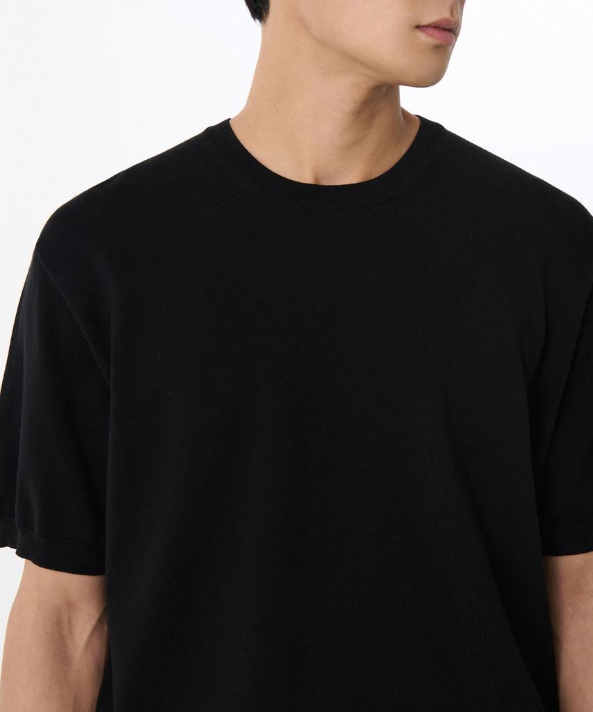 MUSINSA STANDARD Washable Supima Cotton Crew Neck Short Sleeve Knit [Black]