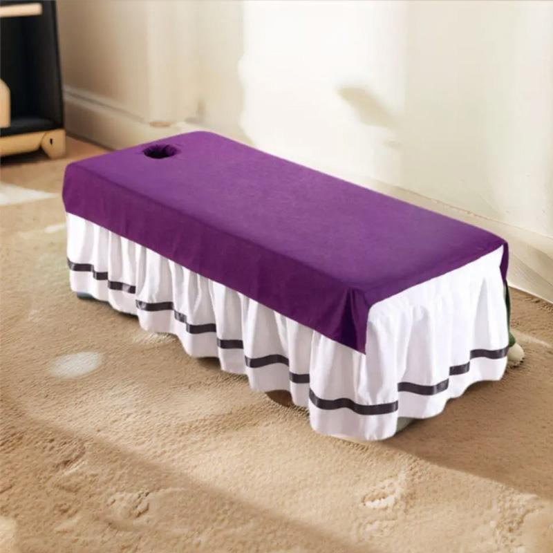 1PC Beauty Salon Soft Breathable Bedspread Comfortable Bed Cover Lightweight Bed Sheet with Holes Massage Bed