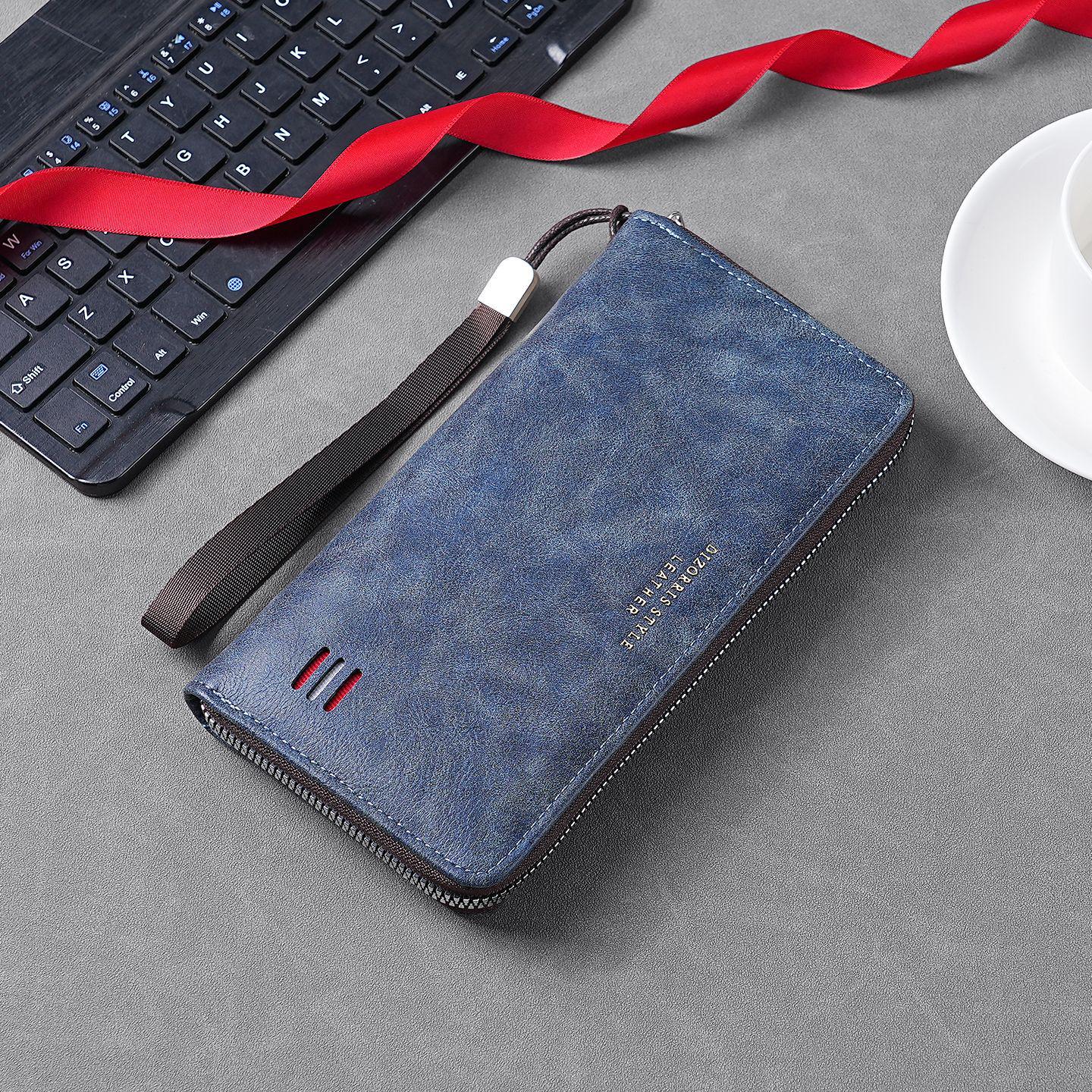 

Men s 2025 Multi-Card Slot Wallet - Large Capacity, Casual Long Wallet with Mobile Phone and Coin Purse. синій