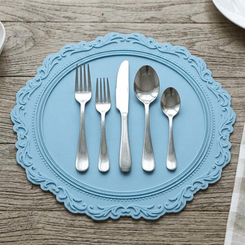 Non Slip Placemat Silicone Drainage Pad Easy To Clean Heat Insulation Mat Afternoon Tea