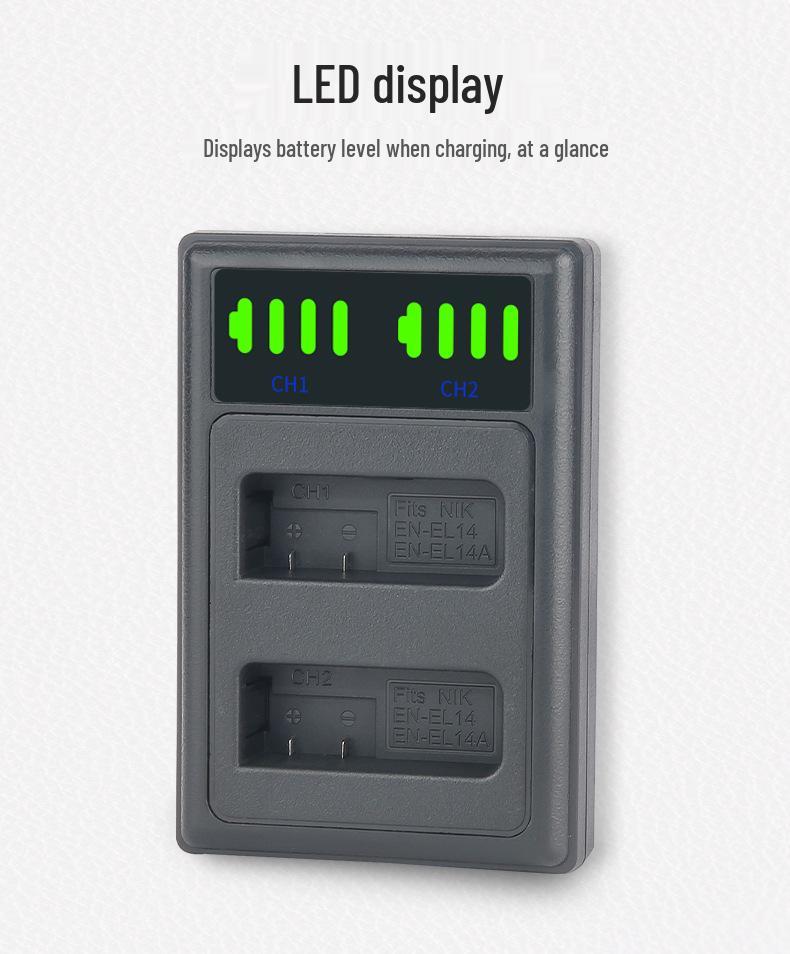 EN-EL14 Charger Compatible with Nikon D3100, D3200, D3300, D3400, D5300, D5600