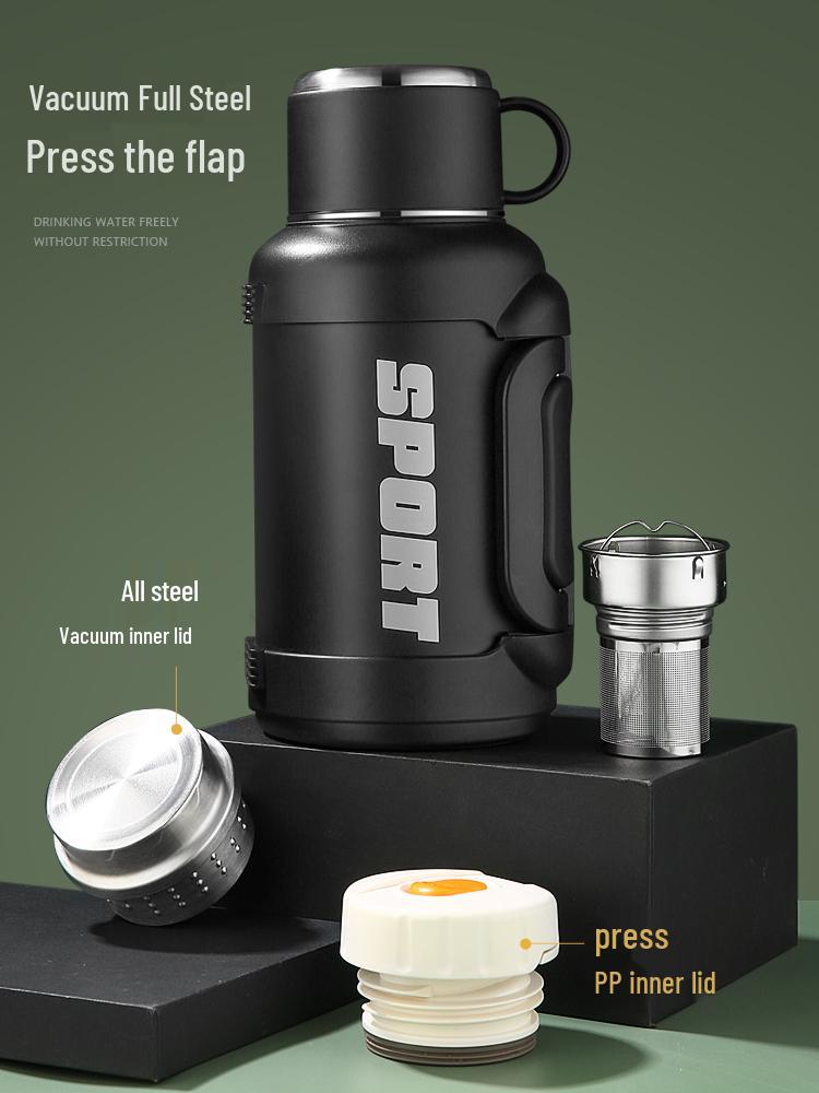 Qihu Large Capacity Stainless Steel Thermos Flask for Outdoor, Car & Home Travel