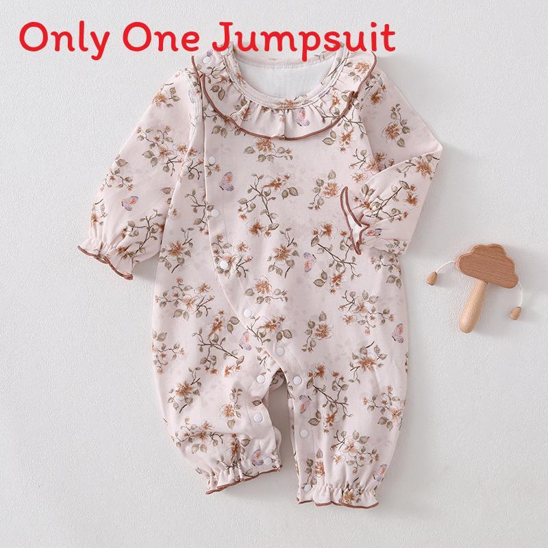 Barboteuse en Coton pour Bébé avec Bordure en Dentelle pour Nouveau-nés et Bébés Sécuritaire pour le Printemps et l'Automne