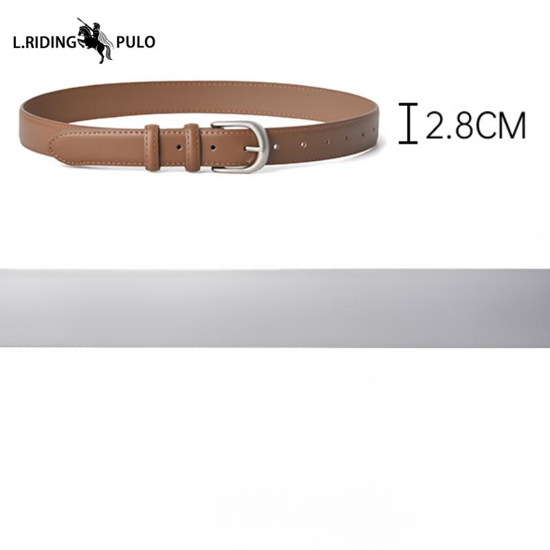 Pasek z prawdziwej skóry dla kobiet, Pasek ze skóry bydlęcej do spodni, Retro, Casualowy i wszechstronny pasek dla kobiet