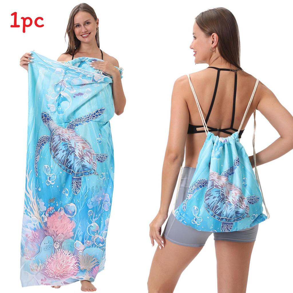 Microfiber Collapsible Sand Towel With Storage Bag For Beach Use