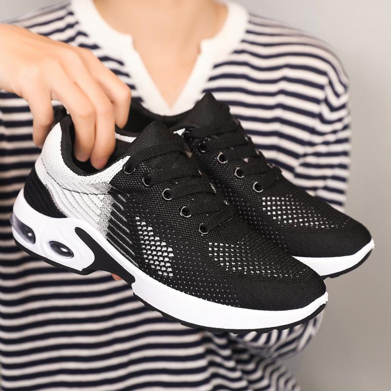 

2025 autumn new casual women s shoes soft sole breathable versatile flying woven shoes sports running walking shoes mother shoes comfortable 35