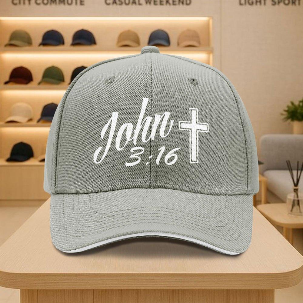 John 316 Cross Baseball Cap Unisex Polyester Casual Snapback Hat Adult Outdoor Sports Cap