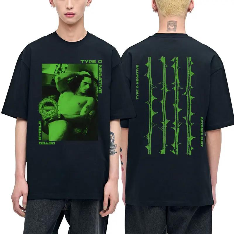 2025 Summer Type O Negative Art Aesthetic Male Fashion Cotton Tshirt Men Women Vintage Rock Band Men's Retro Oversized Tees