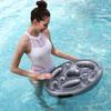 Plateau Refroidisseur Flottant Gonflable, Porte-Boissons et Nourriture pour Fête de Piscine avec Porte-Gobelets Multi-Trous, Seau à Glace Portable pour Piscine, Plage, Lac