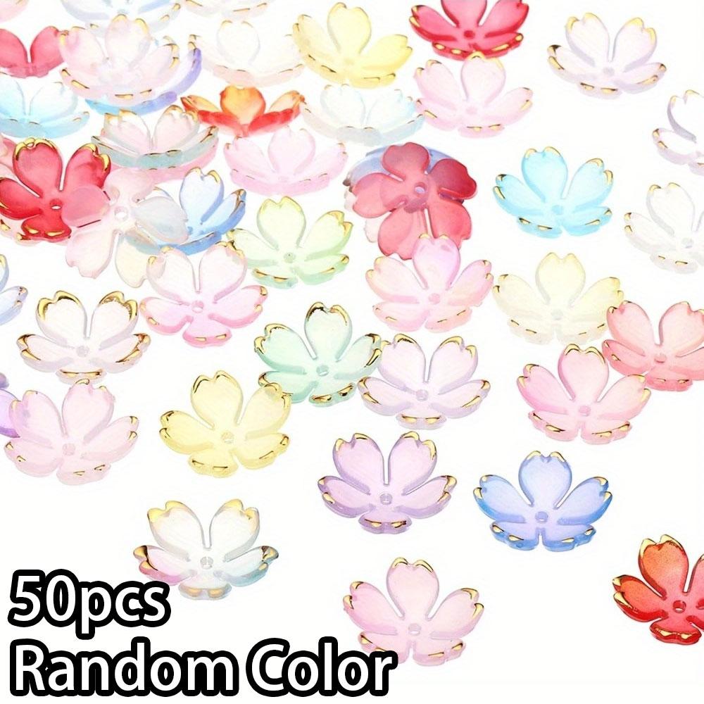 

50/100/200 шт. Новый китайский стиль мода многоцветный смешанный акриловый трехмерный вишневый цвет DIY браслет ожерелье серьги брелок на лодыжку Random Color 50pcs