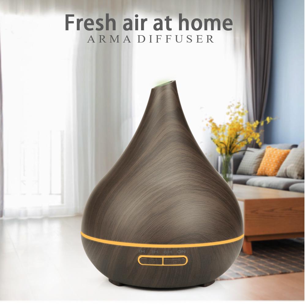 Wood Grain Aroma Diffuser & Humidifier with Small Spout - Indoor Air Purifier Atomizer.