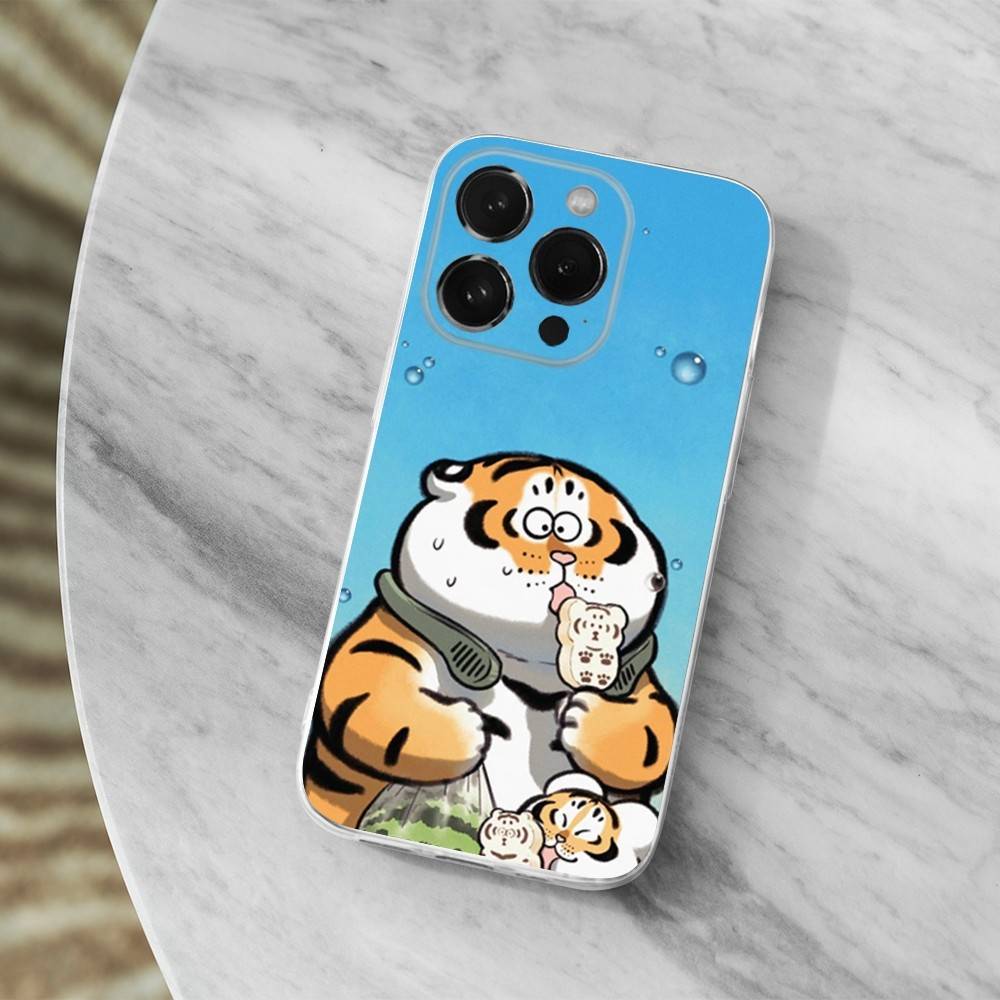 

Cute Art Cartoon Tiger For iPhone Max,14,SE,12,15,Pro,17,Plus,11,XS,Mini,16,X,13,XR,Transparent Soft Cover Case iPhone17Air
