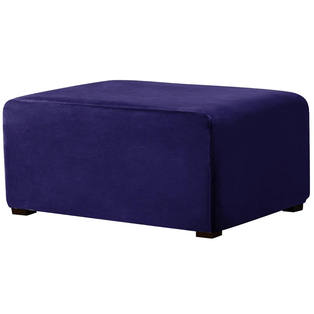 4 Szie Real Velvet Form Stretch Rectangle Folding Storage Covers Ottoman Washable Removable Footstool Protect Slipcovers