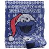 Sesame Street Silky Christmas Sweater Cookie Monster Supersoft Blanket