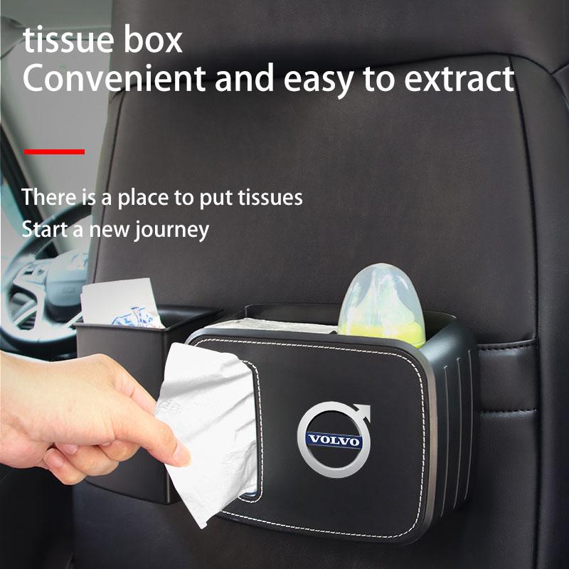 Car Multi-Functional Tissue Box Water Cup Holder Storage Box For Volvo Rdesign AWD C30 C70 S40 S60 S70 S80 S90 V40 V50 V60 V70