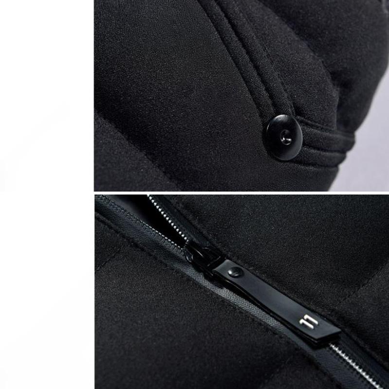 Men's Stand-up Collar Down Jacket Short Winter Thick Warm Cotton Jacket Men's Casual Top Chest Label Solid Color All-match Zipper Coat