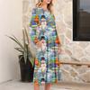 Women's Christmas Printed Fashionable Loose Round-neck Dress