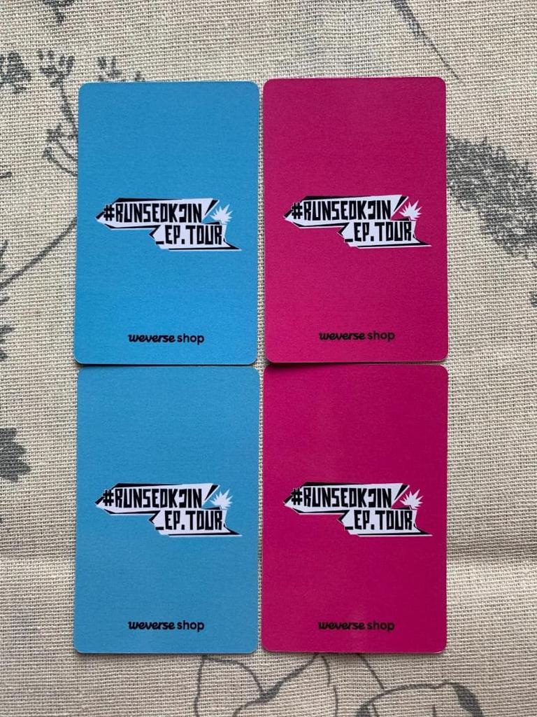 [USED] BTS Bonus RUNSEOKJIN_EP.TOUR JIN Trading Cards (4 Cards)