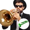 Brass Trumpet Music Wind Instrument with Assistant Tools Set (Green)