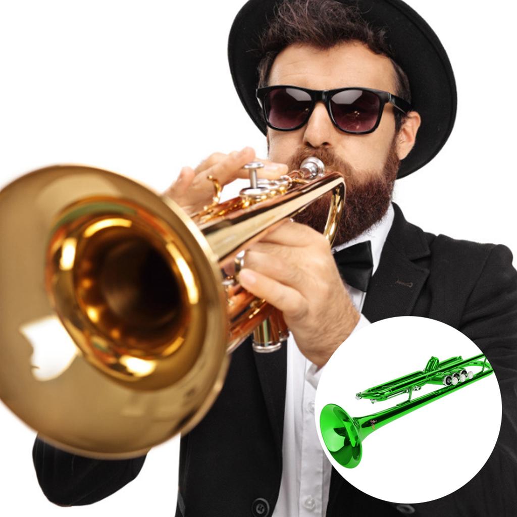 Blechblasinstrument Trompete Musikinstrument mit Hilfswerkzeug-Set (Grün)