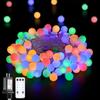 JMEXSUSS 100 LED Globe String Lights Indoor Bedroom, 33ft Classroom Lights | Connectable Warm White Christmas Lights Plug In with Remote, 8 Modes